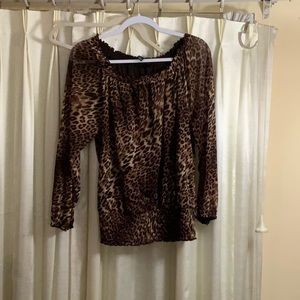 INC XL leopard print blouse.